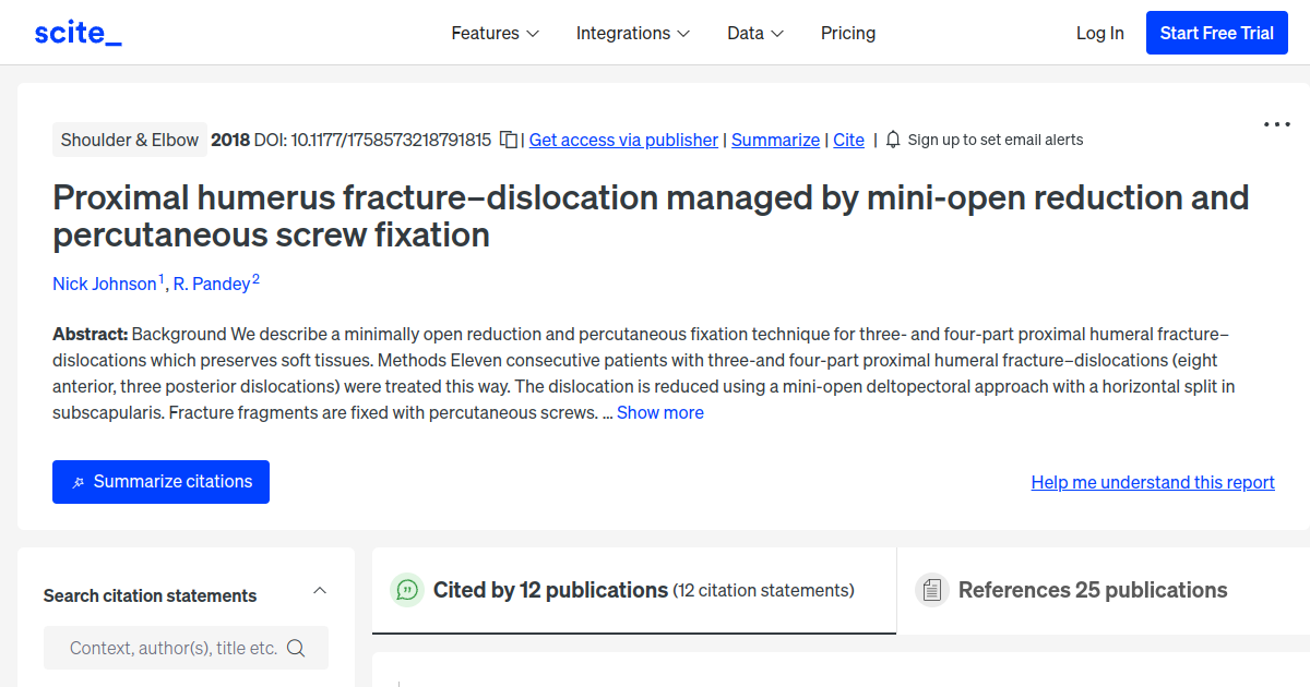 Proximal humerus fracture–dislocation managed by mini-open reduction ...