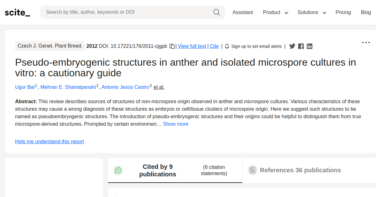 Pseudo-embryogenic structures in anther and isolated microspore ...