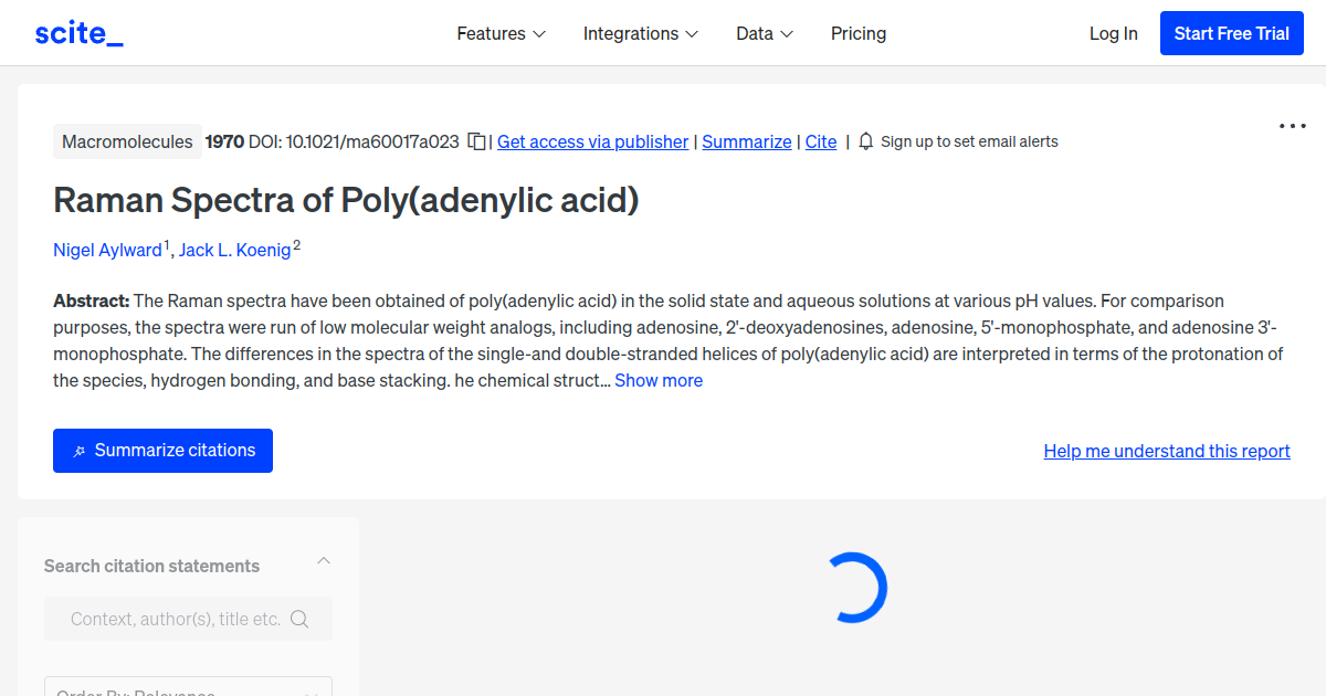 Raman Spectra of Poly(adenylic acid)