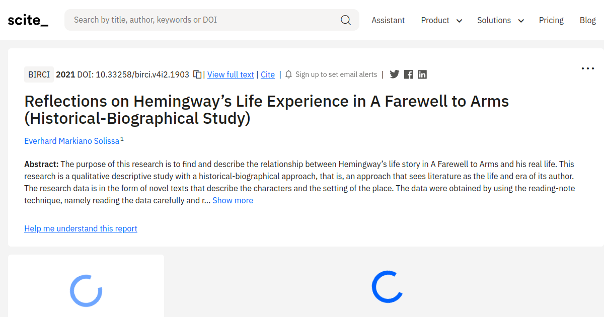 Reflections on Hemingway’s Life Experience in A Farewell to Arms ...