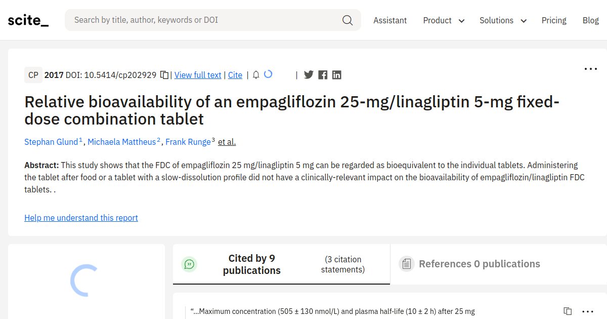 Relative bioavailability of an empagliflozin 25-mg/linagliptin 5-mg ...
