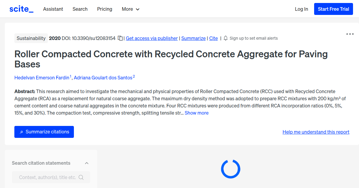 Roller Compacted Concrete with Recycled Concrete Aggregate for Paving Bases