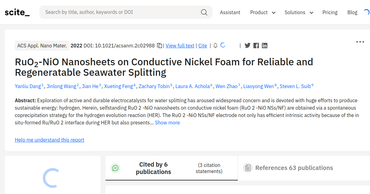 RuO 2 -NiO Nanosheets on Conductive Nickel Foam for Reliable and ...