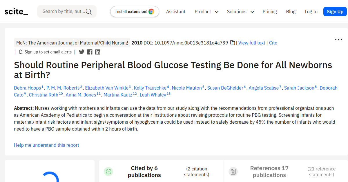 Should Routine Peripheral Blood Glucose Testing Be Done for All ...