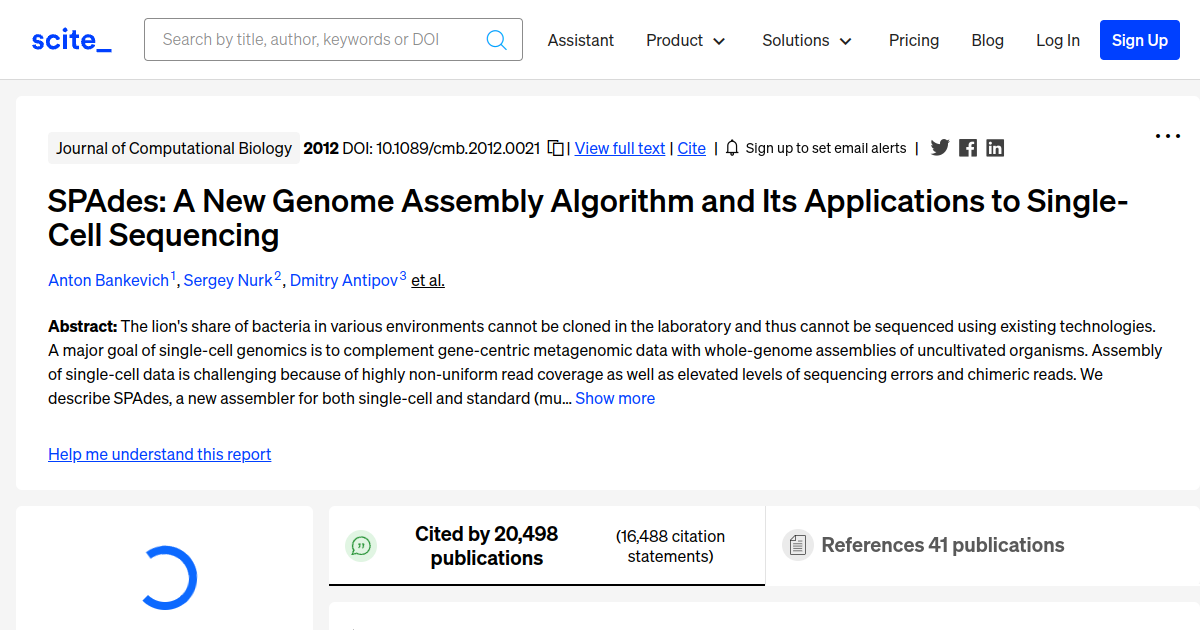 SPAdes: A New Genome Assembly Algorithm and Its Applications to Single ...