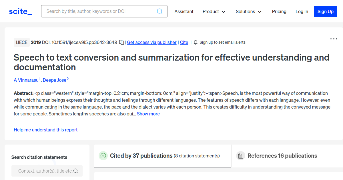 Speech to text conversion and summarization for effective understanding ...