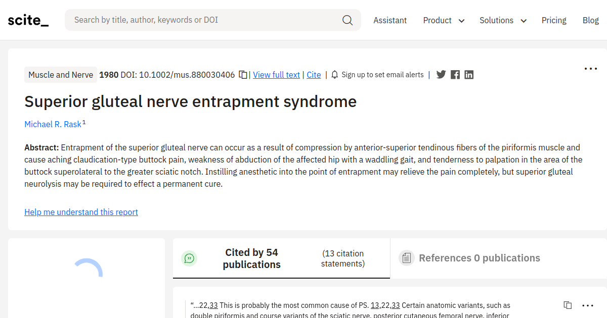 Superior gluteal nerve entrapment syndrome - [scite report]