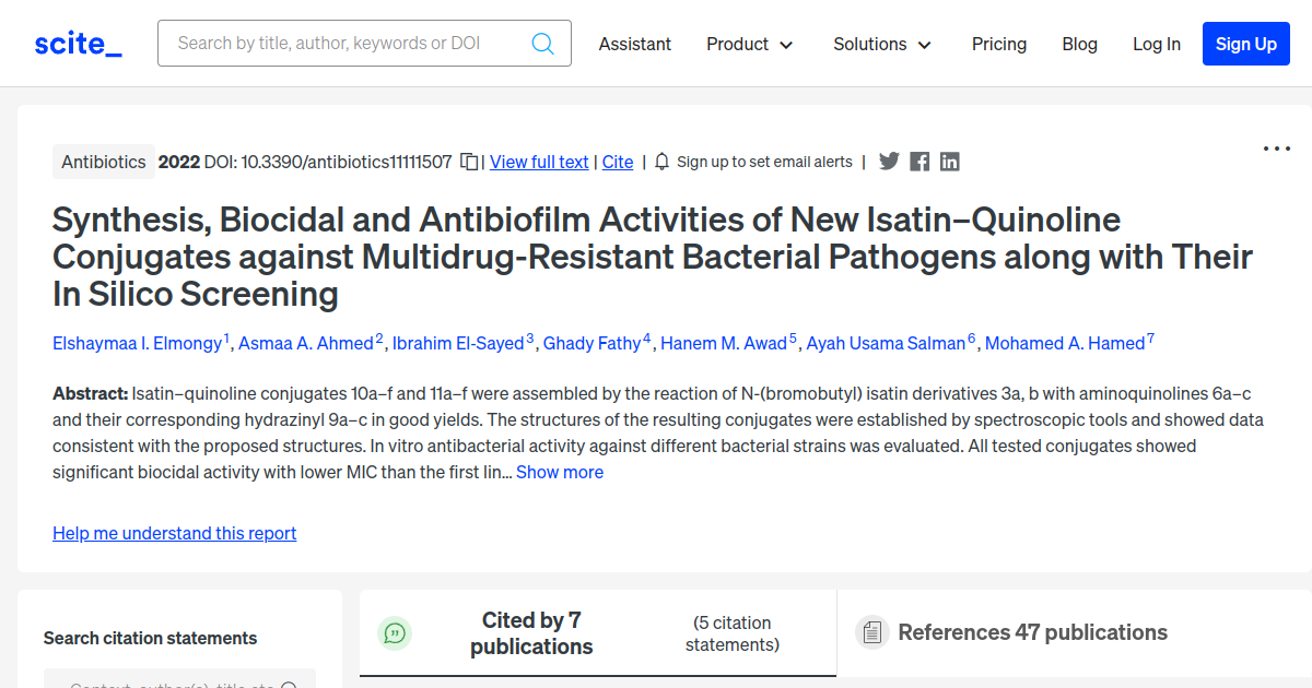 Synthesis, Biocidal and Antibiofilm Activities of New Isatin–Quinoline ...