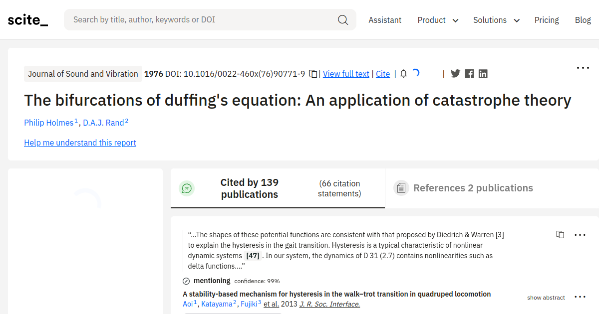The bifurcations of duffing's equation: An application of catastrophe ...