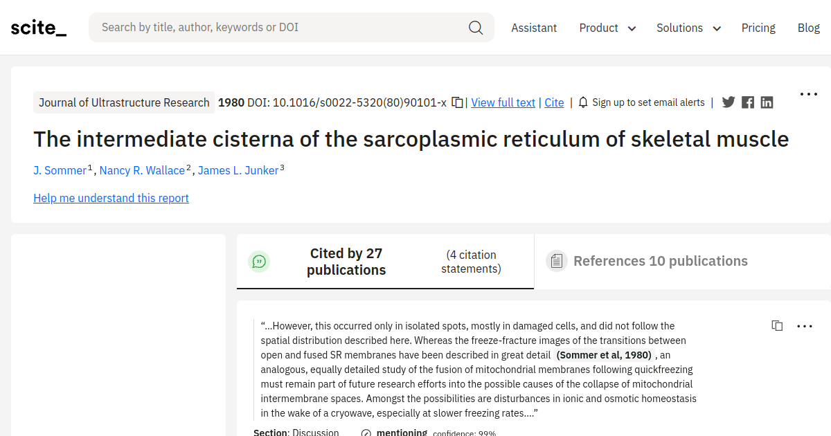 The intermediate cisterna of the sarcoplasmic reticulum of skeletal ...