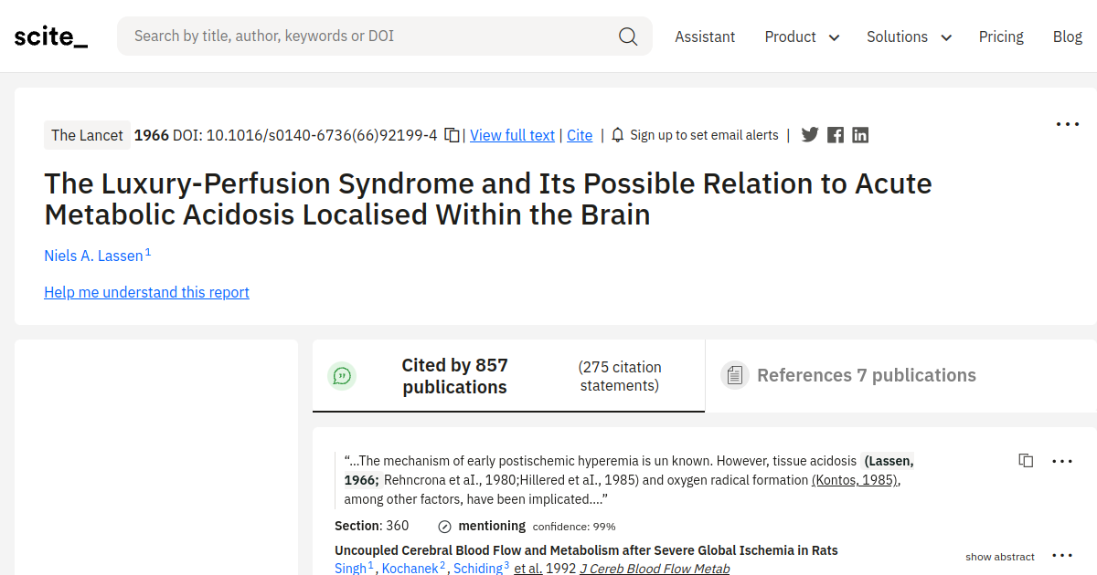 The Luxury-Perfusion Syndrome and Its Possible Relation to Acute ...