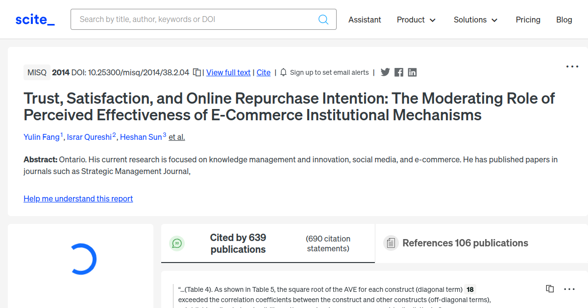 Trust, Satisfaction, and Online Repurchase Intention: The Moderating ...