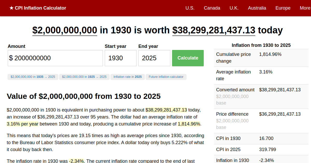 2,000,000,000 in 1930 → 2024 Inflation Calculator