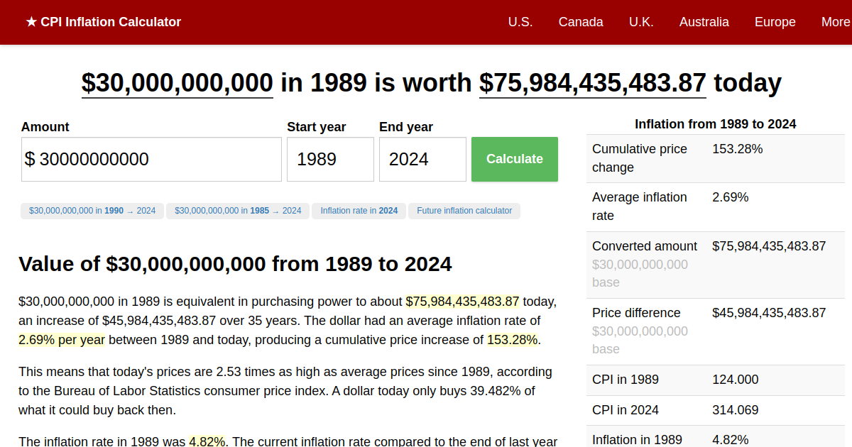 30,000,000,000 in 1989 → 2024 Inflation Calculator