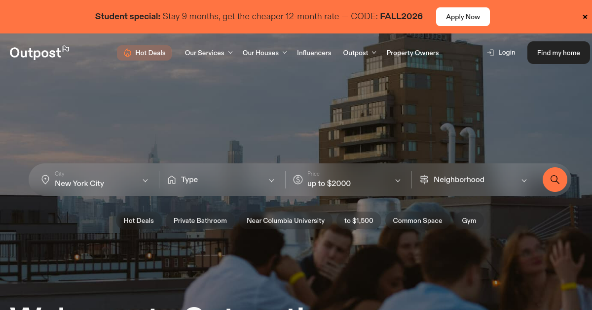 outpost coliving shared aminities outdoors