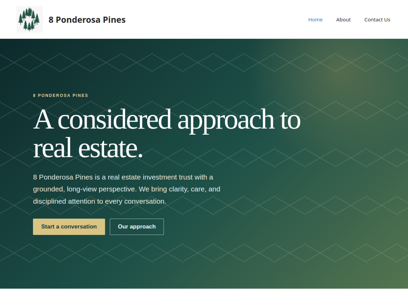 8 Ponderosa Pines homepage screenshot