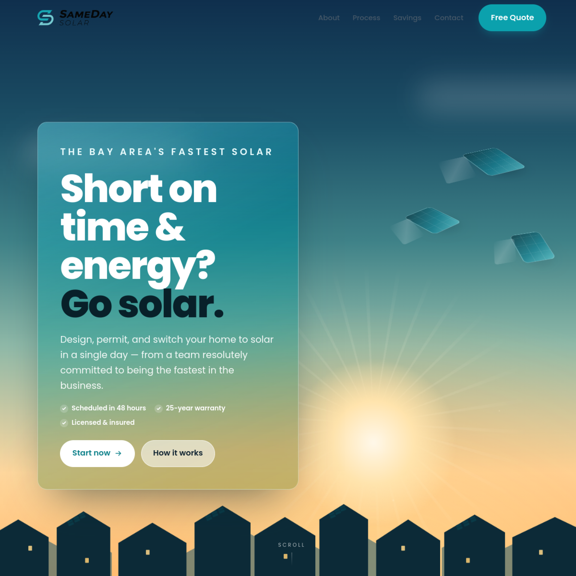 SameDay Solar website