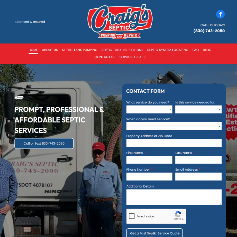 Craig's Septic Pumping & Repairs
