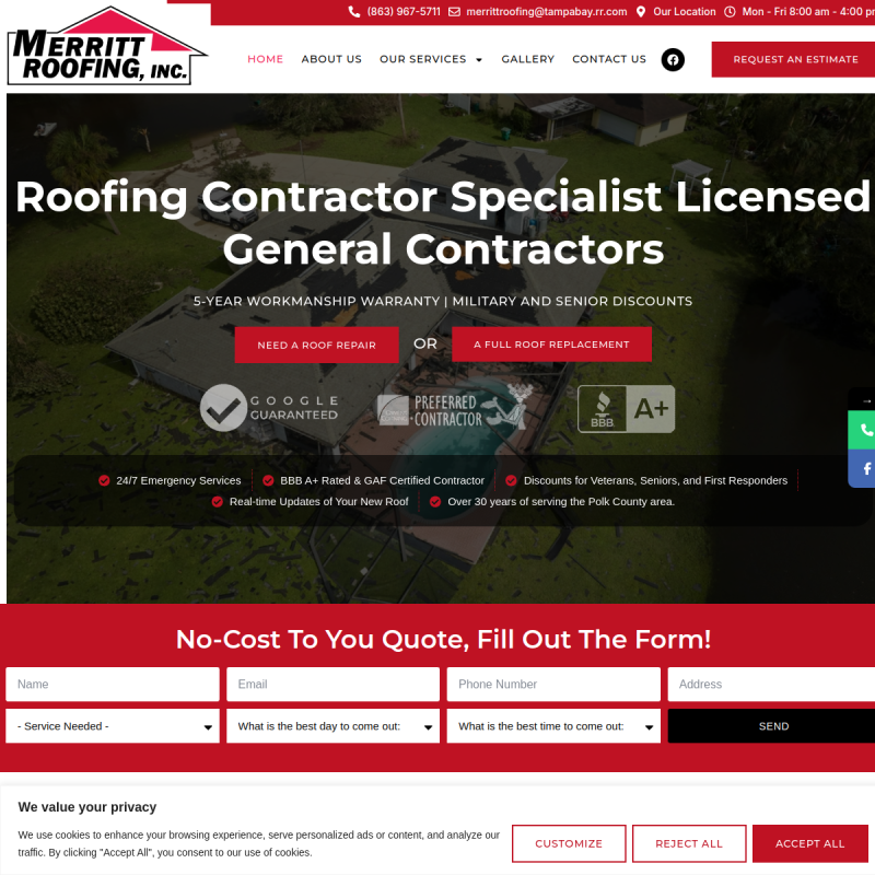 Merritt Roofing and Construction Inc.