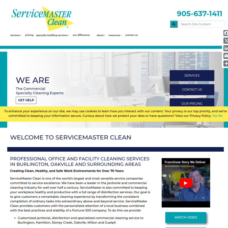 SERVICEMASTER CLEAN SERVING BURLINGTON, HAMILTON, OAKVILLE, MILTON, GUELPH