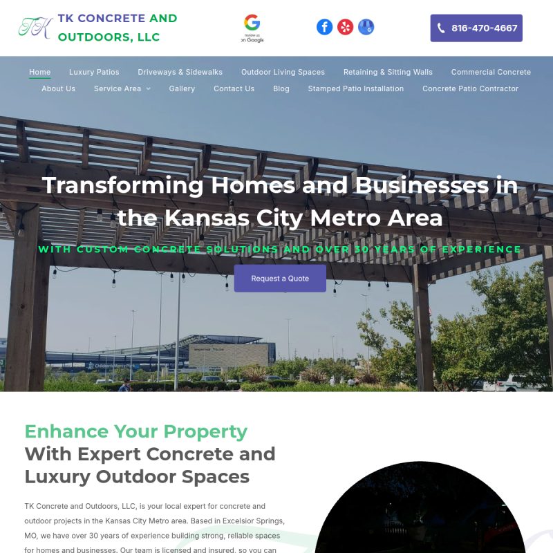 TK Concrete and Outdoors LLC