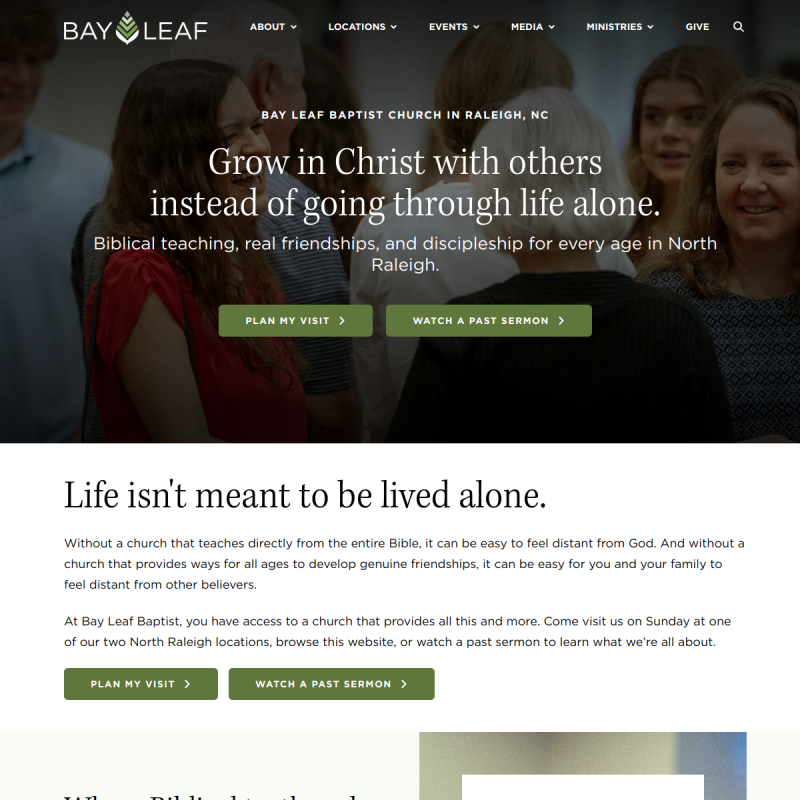 Bay Leaf Baptist Church at Falls Lake
