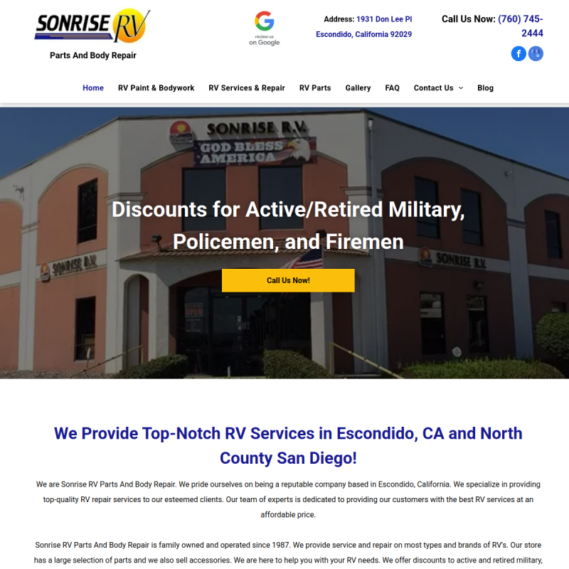 Sonrise RV Parts and Body Repair