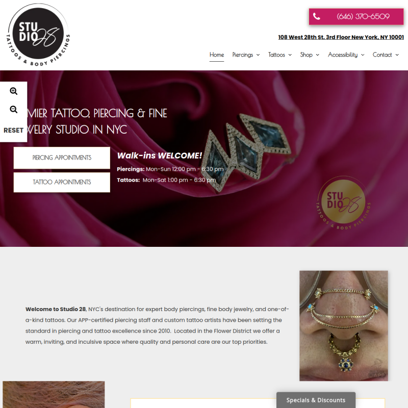 Studio 28 Piercings, Fine Jewelry, and Custom Tattoose