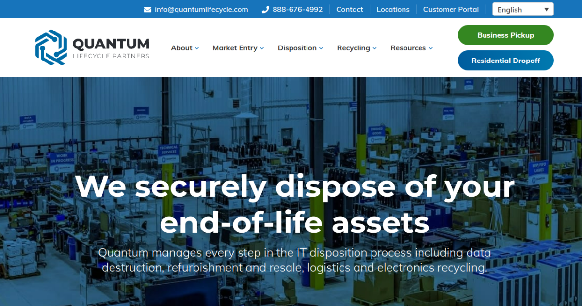 Quantum Lifecycle Partners homepage screenshot