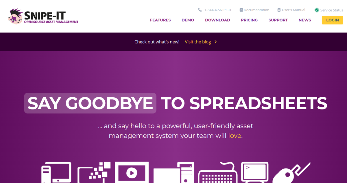 Snipe-IT homepage screenshot