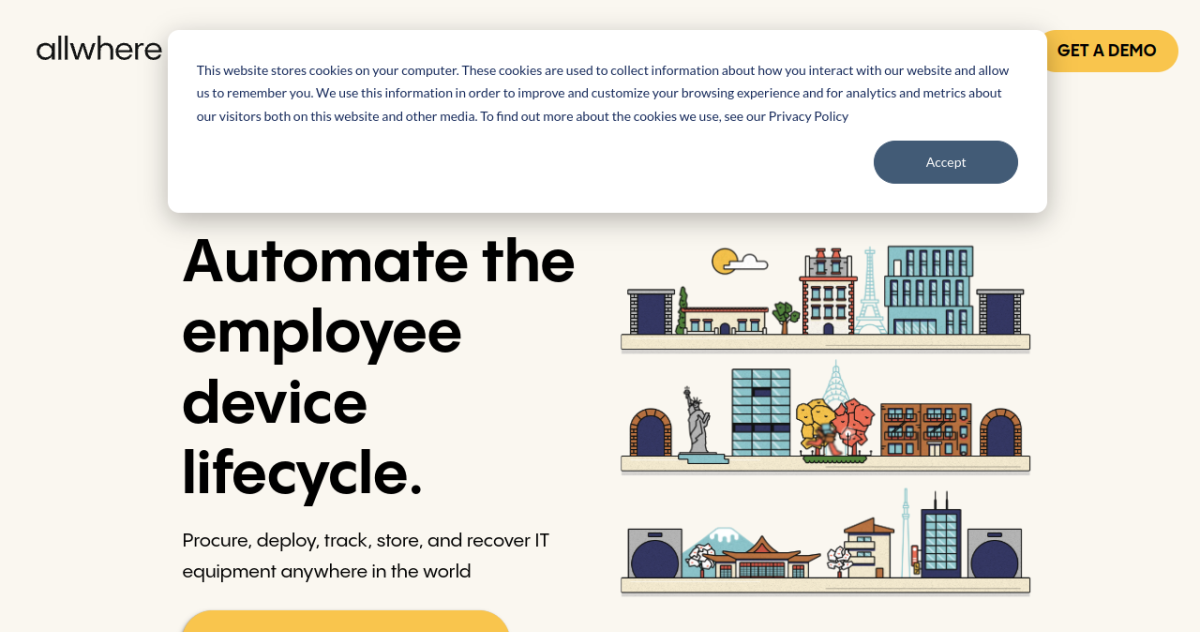 allwhere homepage screenshot