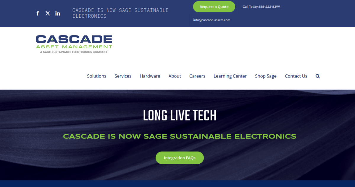 Cascade Asset Management homepage screenshot