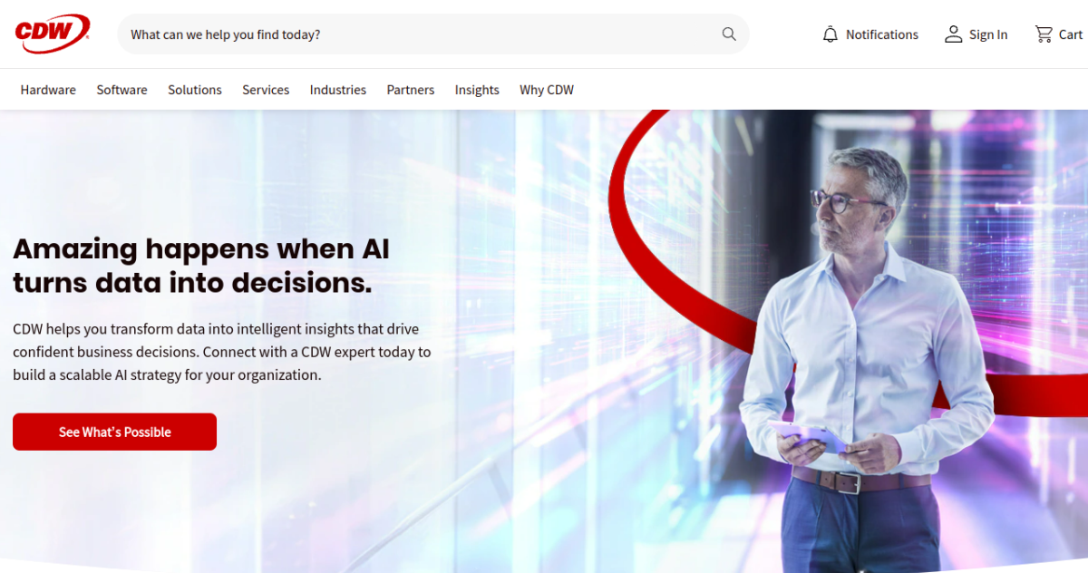 CDW homepage screenshot