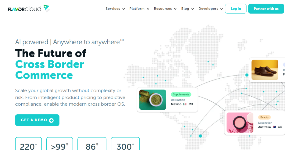 FlavorCloud homepage screenshot