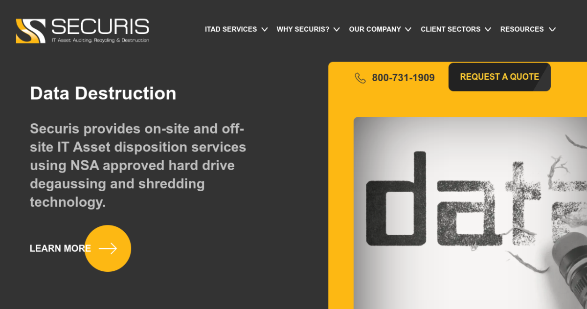 Securis homepage screenshot