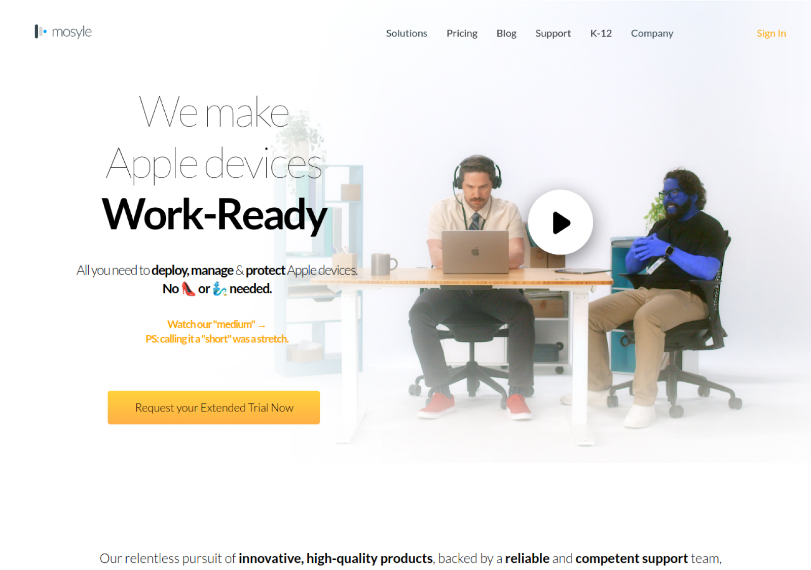 Mosyle homepage screenshot