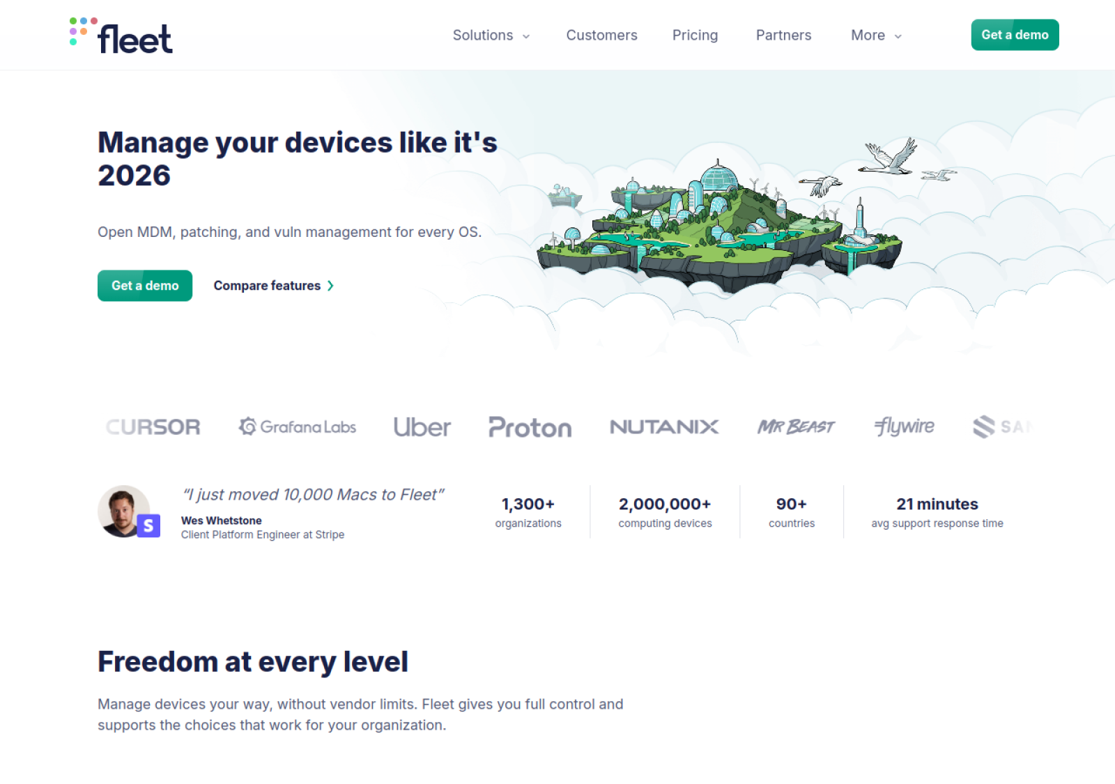 Fleet Device Management homepage screenshot
