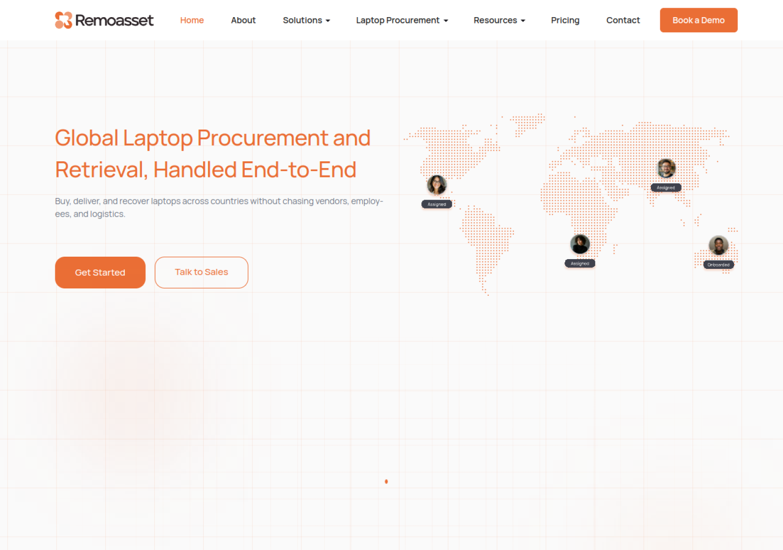 RemoAsset homepage screenshot
