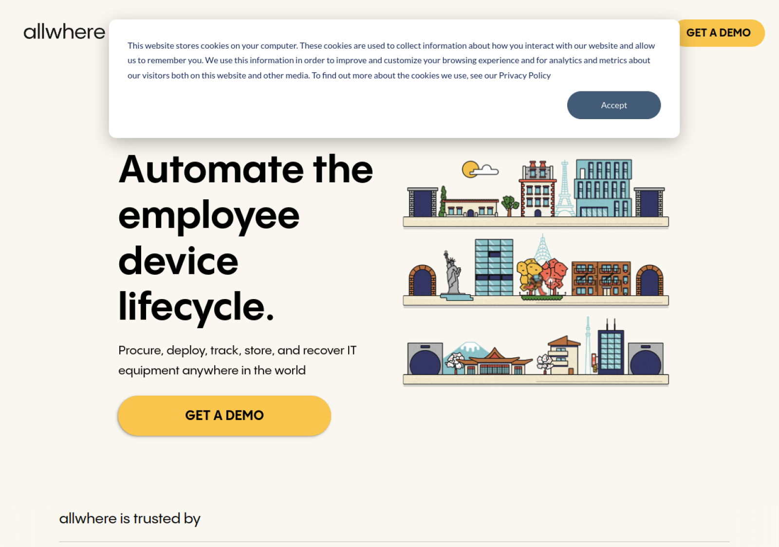 allwhere homepage screenshot