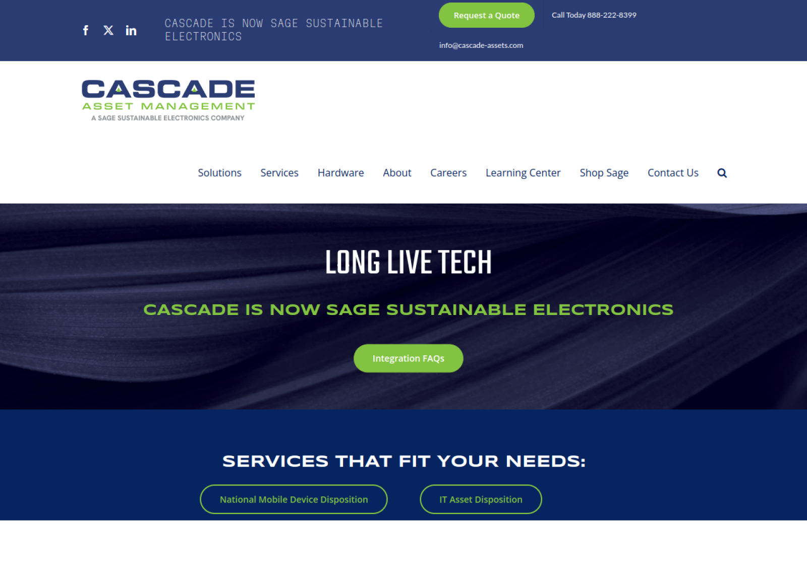 Cascade Asset Management homepage screenshot