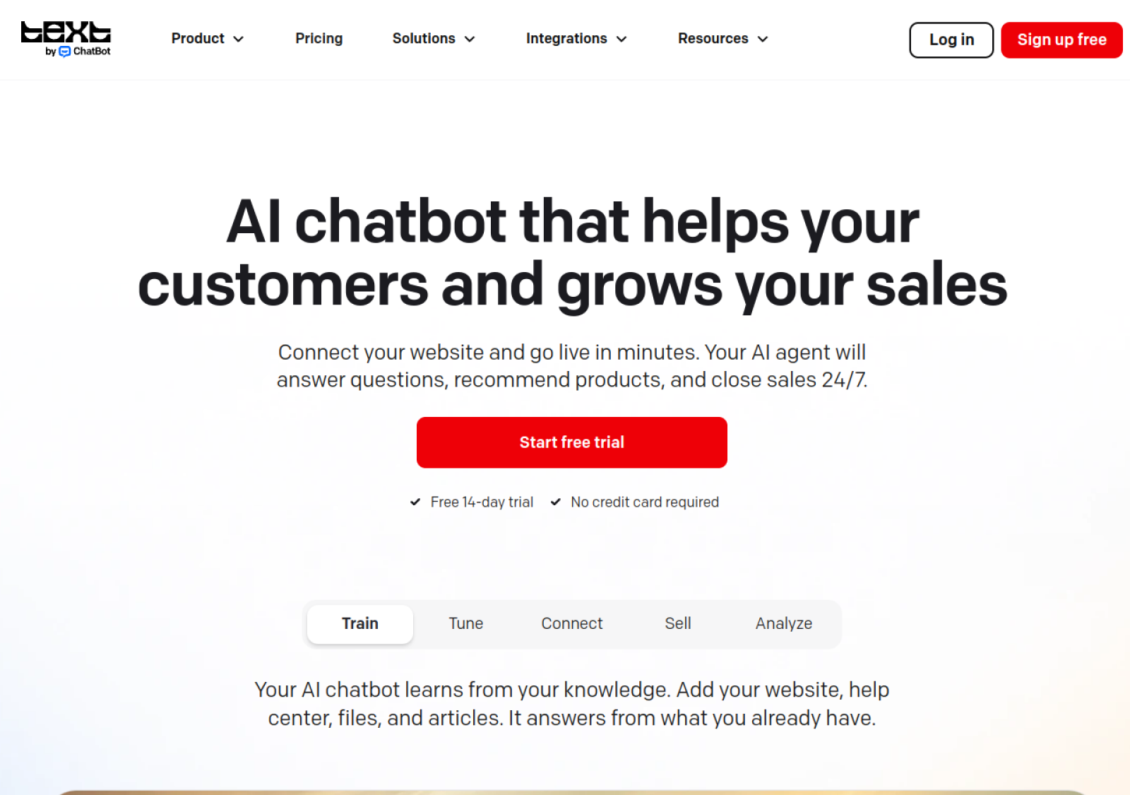 Chatbot.com homepage screenshot