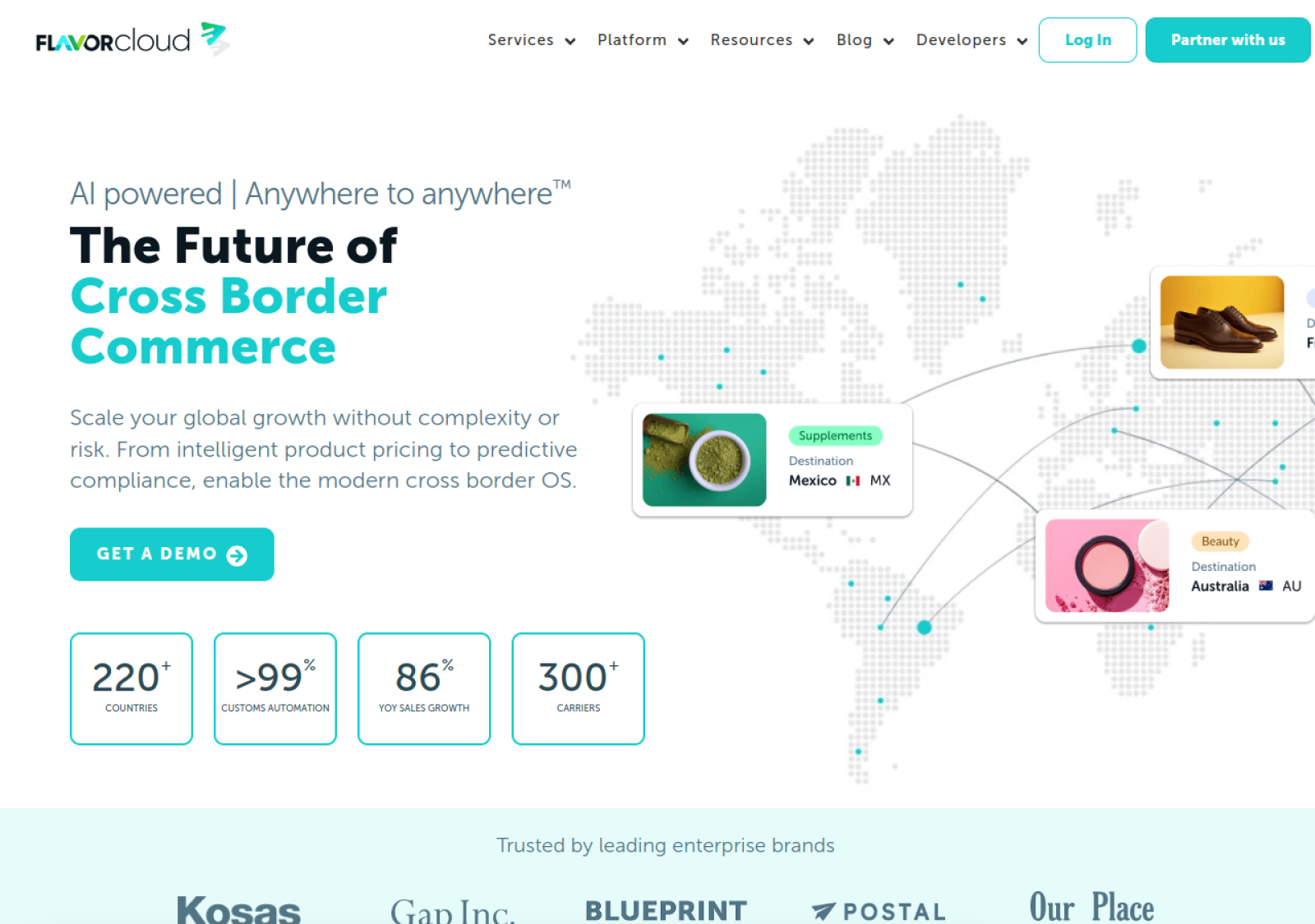 FlavorCloud homepage screenshot