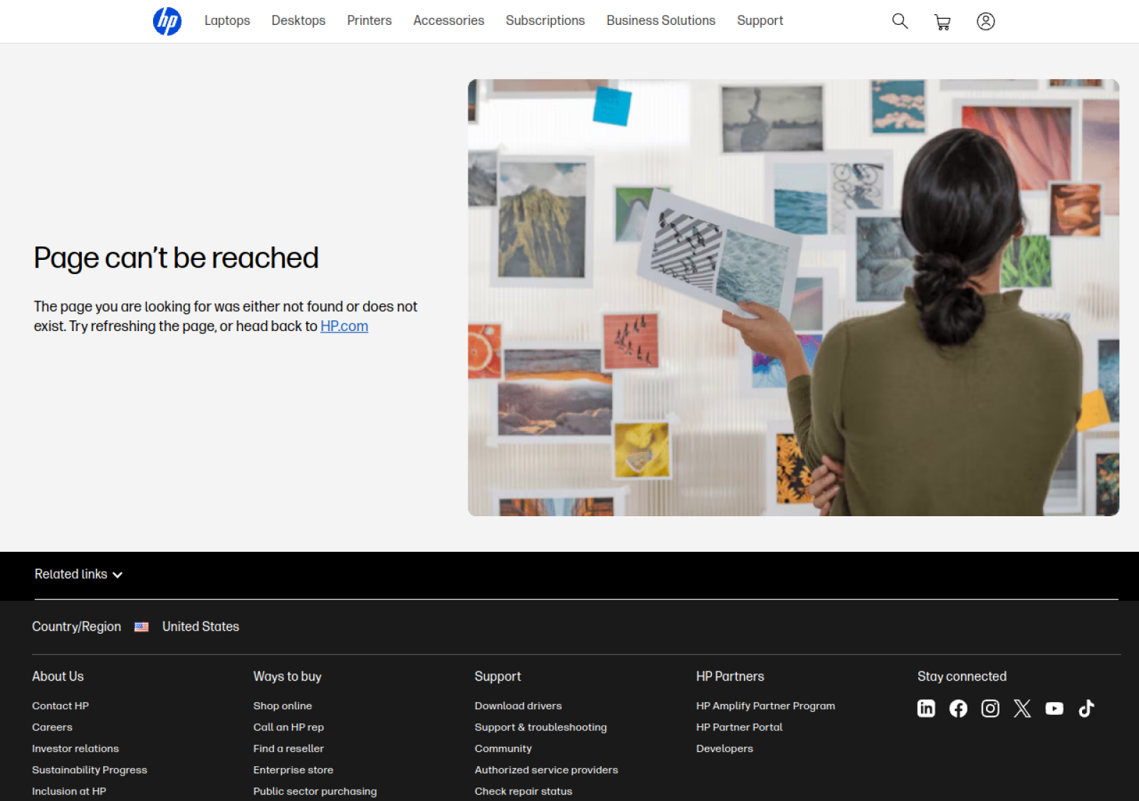 HP Financial Services homepage screenshot