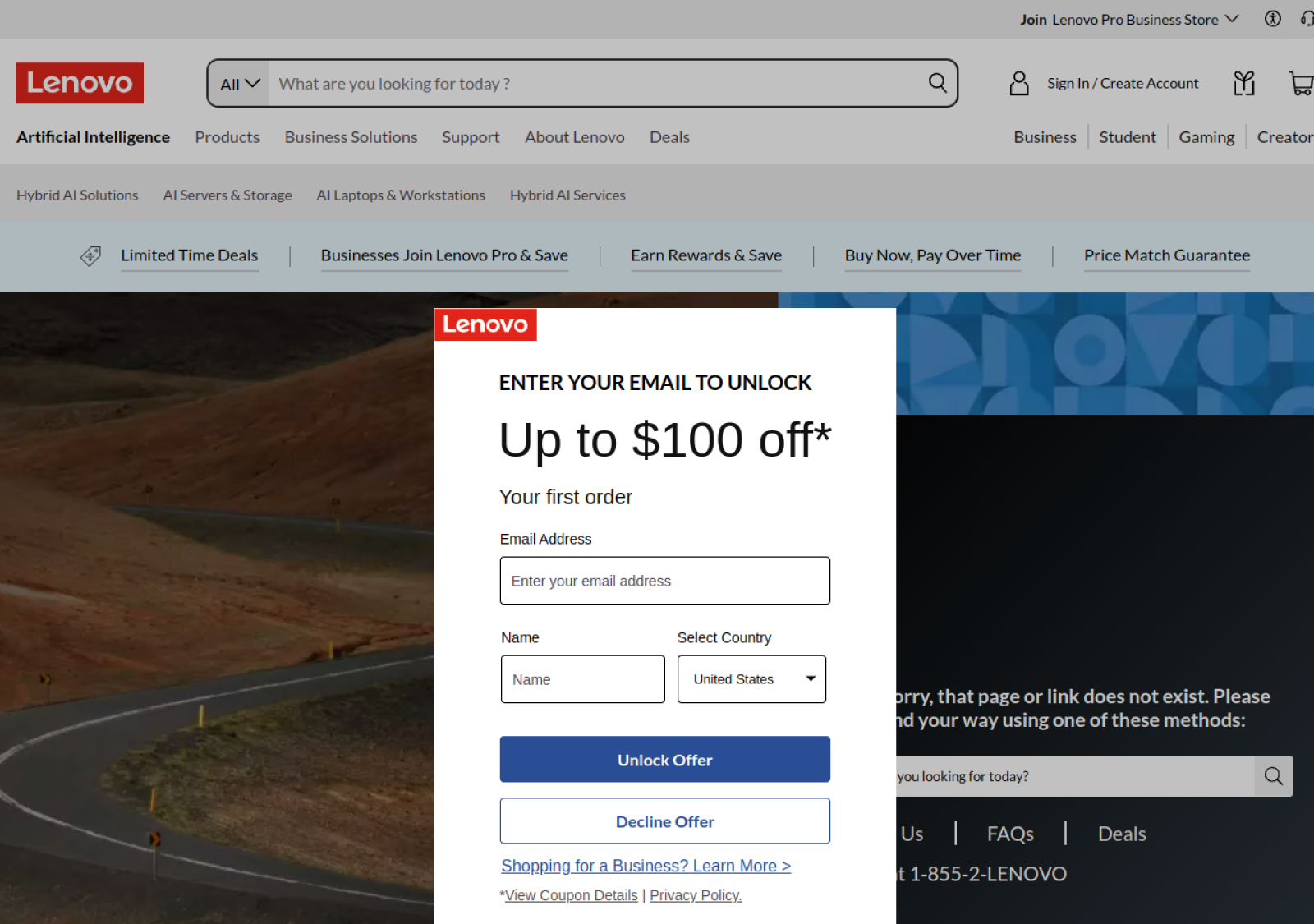 Lenovo Pro homepage screenshot