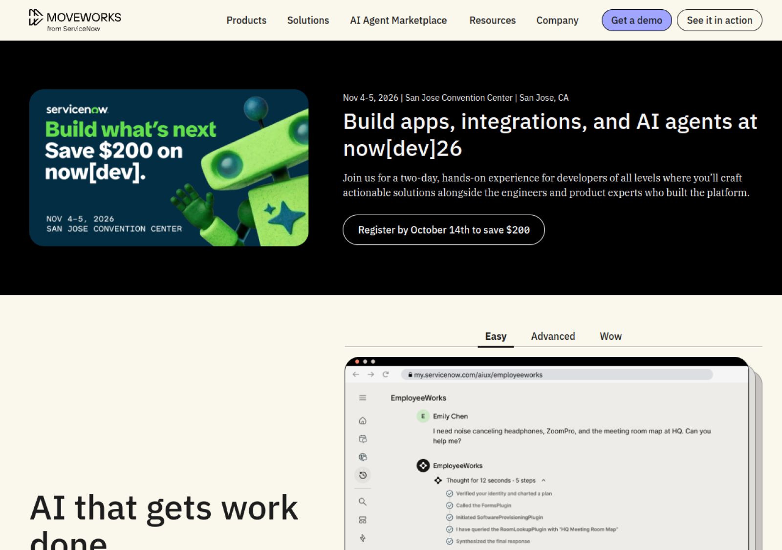 Moveworks homepage screenshot