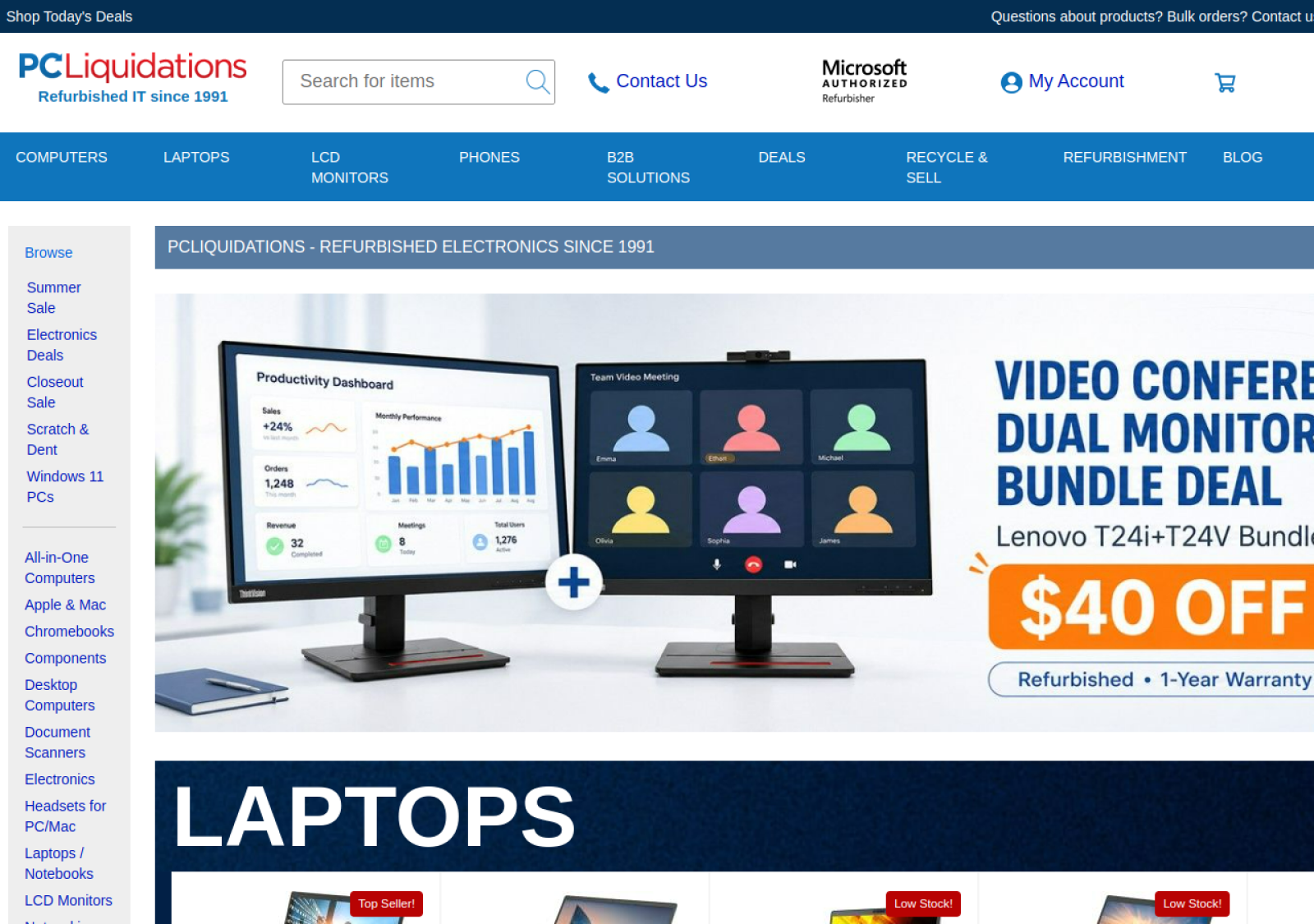 PCLiquidations homepage screenshot