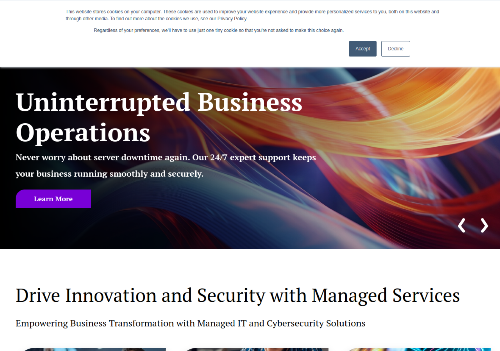 Secur-Serv DaaS homepage screenshot