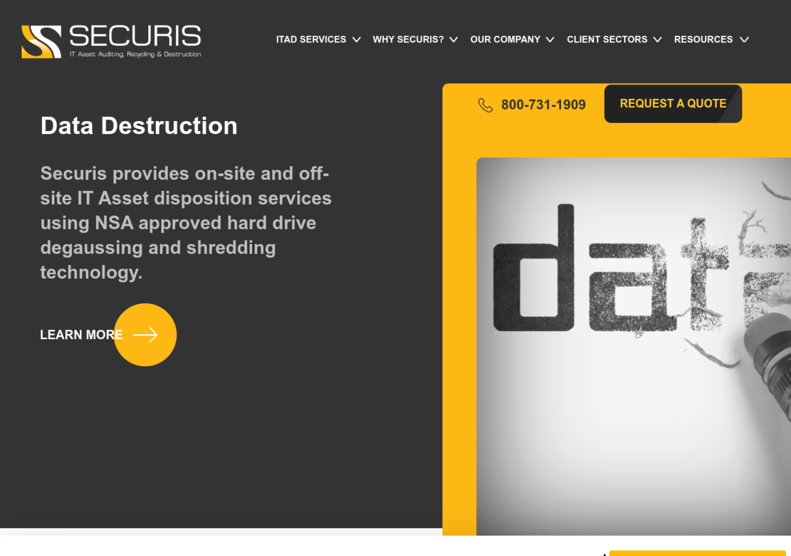 Securis homepage screenshot
