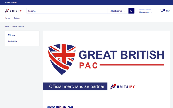Screenshot of Online Merchandise Store