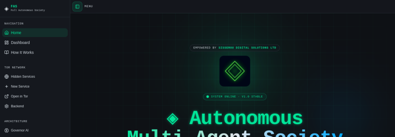 Autonomous Society Engine — live screenshot